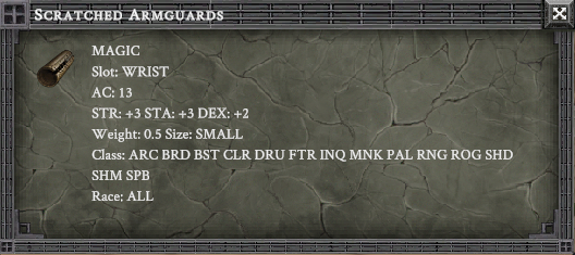 SCRATCHED ARMGUARDS item card